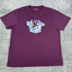 True Religion T-Shirt Men's 3XL Red Buddha Embroidered Short Sleeve Crew Neck